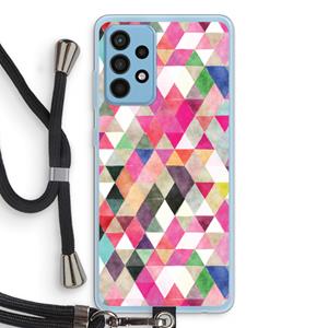 CaseCompany Gekleurde driehoekjes: Samsung Galaxy A52 Transparant Hoesje met koord