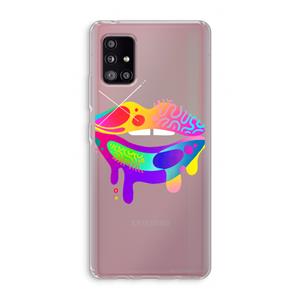 CaseCompany Lip Palette: Samsung Galaxy A51 5G Transparant Hoesje