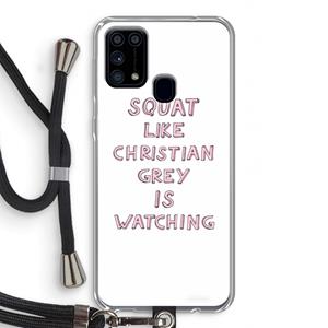 CaseCompany Christian Grey: Samsung Galaxy M31 Transparant Hoesje met koord