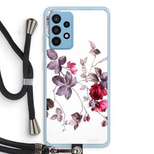 CaseCompany Mooie bloemen: Samsung Galaxy A52 Transparant Hoesje met koord