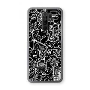 CaseCompany Vexx Black City : Xiaomi Redmi 9 Transparant Hoesje