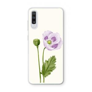 CaseCompany Purple poppy: Samsung Galaxy A70 Transparant Hoesje
