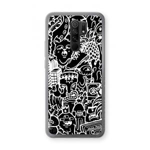 CaseCompany Vexx Black Mixtape: Xiaomi Redmi 9 Transparant Hoesje