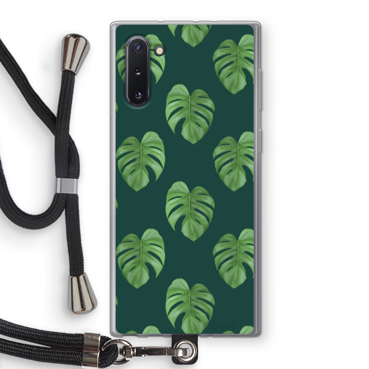 CaseCompany Monstera leaves: Samsung Galaxy Note 10 Transparant Hoesje met koord