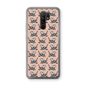CaseCompany Zwarte poes: Xiaomi Redmi 9 Transparant Hoesje