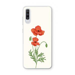 CaseCompany Red poppy: Samsung Galaxy A70 Transparant Hoesje