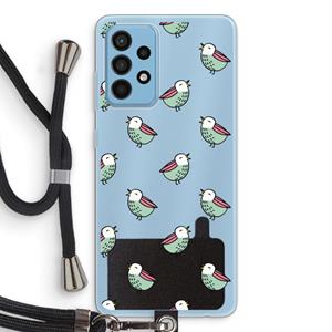 CaseCompany Vogeltjes: Samsung Galaxy A52 Transparant Hoesje met koord