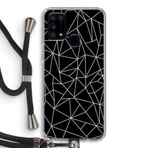 CaseCompany Geometrische lijnen wit: Samsung Galaxy M31 Transparant Hoesje met koord