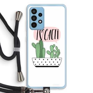 CaseCompany I love cacti: Samsung Galaxy A52 Transparant Hoesje met koord