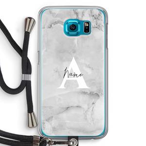 CaseCompany Ivory Marble: Samsung Galaxy S6 Transparant Hoesje met koord