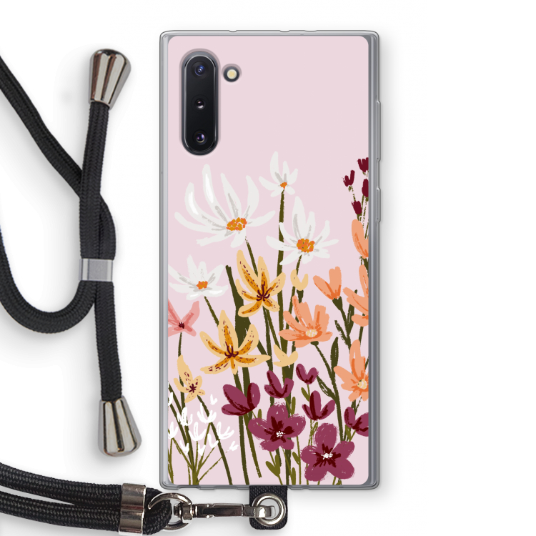 CaseCompany Painted wildflowers: Samsung Galaxy Note 10 Transparant Hoesje met koord