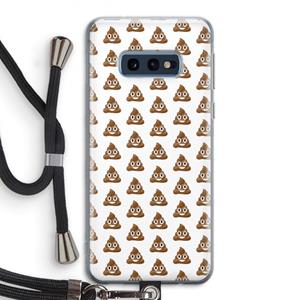 CaseCompany Poop emoji: Samsung Galaxy S10e Transparant Hoesje met koord