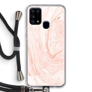 CaseCompany Peach bath: Samsung Galaxy M31 Transparant Hoesje met koord