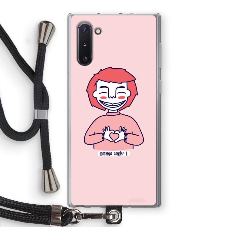 CaseCompany Hartje: Samsung Galaxy Note 10 Transparant Hoesje met koord