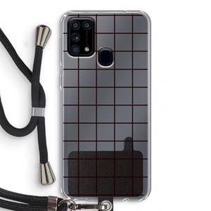 CaseCompany Rooster: Samsung Galaxy M31 Transparant Hoesje met koord