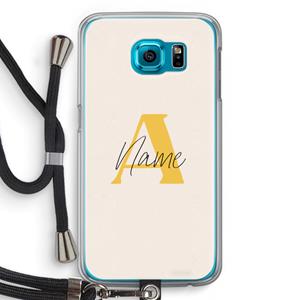 CaseCompany Amber Script: Samsung Galaxy S6 Transparant Hoesje met koord