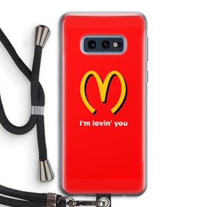 CaseCompany I'm lovin' you: Samsung Galaxy S10e Transparant Hoesje met koord