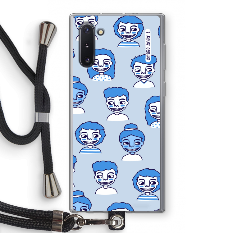 CaseCompany Gezichtjes: Samsung Galaxy Note 10 Transparant Hoesje met koord