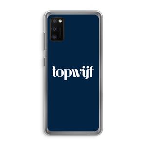 CaseCompany Topwijf Navy: Samsung Galaxy A41 Transparant Hoesje