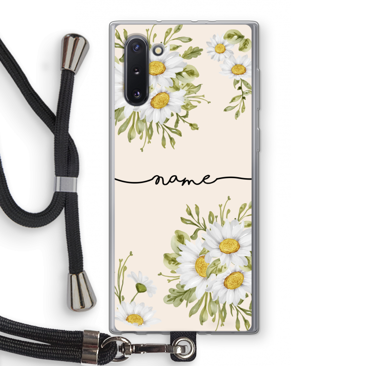 CaseCompany Daisies: Samsung Galaxy Note 10 Transparant Hoesje met koord