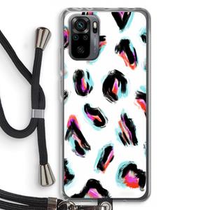 CaseCompany Cheetah color: Xiaomi Redmi Note 10 Pro Transparant Hoesje met koord