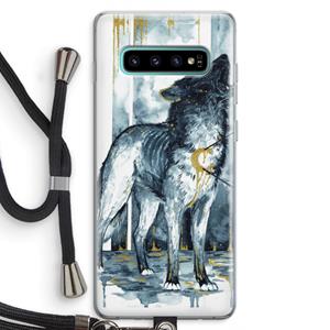 CaseCompany Bleeding Soul: Samsung Galaxy S10 Plus Transparant Hoesje met koord