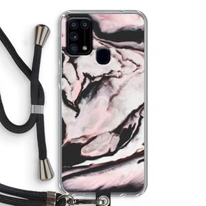 CaseCompany Roze stroom: Samsung Galaxy M31 Transparant Hoesje met koord