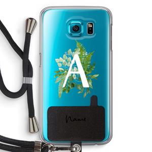 CaseCompany Green Brush: Samsung Galaxy S6 Transparant Hoesje met koord