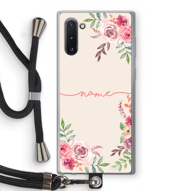 CaseCompany Rozen: Samsung Galaxy Note 10 Transparant Hoesje met koord