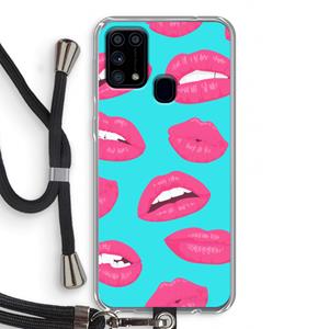 CaseCompany Bite my lip: Samsung Galaxy M31 Transparant Hoesje met koord