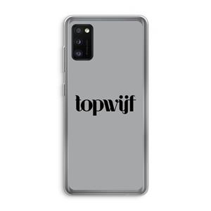 CaseCompany Topwijf Grijs Zwart: Samsung Galaxy A41 Transparant Hoesje