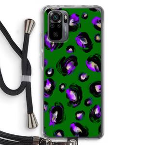 CaseCompany Green Cheetah: Xiaomi Redmi Note 10 Pro Transparant Hoesje met koord