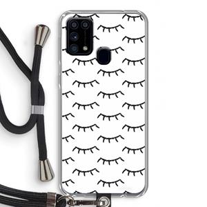 CaseCompany Wimpers: Samsung Galaxy M31 Transparant Hoesje met koord