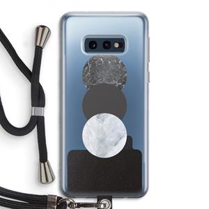 CaseCompany Marmeren cirkels: Samsung Galaxy S10e Transparant Hoesje met koord