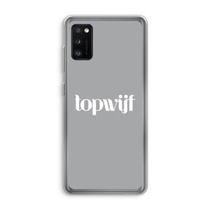 CaseCompany Topwijf Grijs Wit: Samsung Galaxy A41 Transparant Hoesje