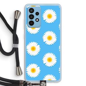CaseCompany Margrietjes: Samsung Galaxy A52 Transparant Hoesje met koord