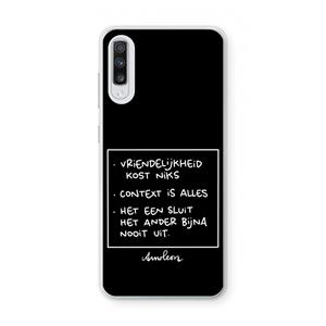 CaseCompany Mijn Motto's: Samsung Galaxy A70 Transparant Hoesje