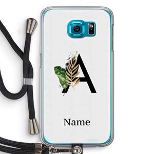 CaseCompany Charcoal Flora: Samsung Galaxy S6 Transparant Hoesje met koord