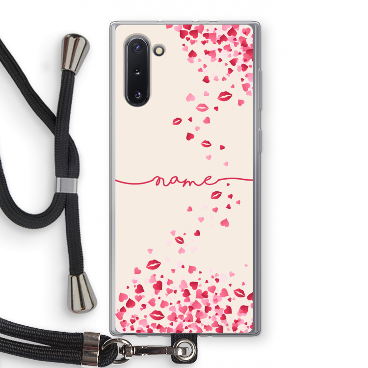 CaseCompany Hartjes en kusjes: Samsung Galaxy Note 10 Transparant Hoesje met koord