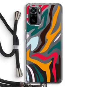 CaseCompany Colored Zebra: Xiaomi Redmi Note 10 Pro Transparant Hoesje met koord