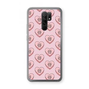 CaseCompany Chicks before dicks: Xiaomi Redmi 9 Transparant Hoesje