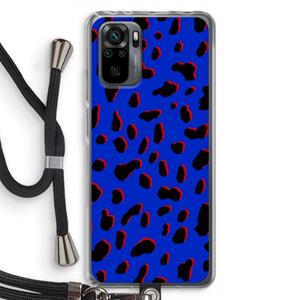 CaseCompany Blue Leopard: Xiaomi Redmi Note 10 Pro Transparant Hoesje met koord