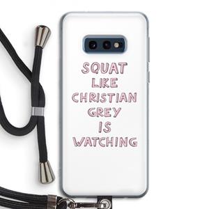 CaseCompany Christian Grey: Samsung Galaxy S10e Transparant Hoesje met koord