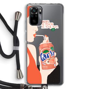 CaseCompany Peach please!: Xiaomi Redmi Note 10 Pro Transparant Hoesje met koord