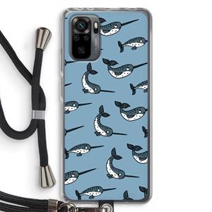CaseCompany Narwhal: Xiaomi Redmi Note 10 Pro Transparant Hoesje met koord