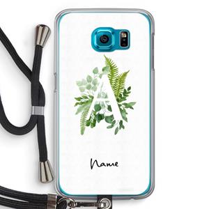 CaseCompany Green Brush: Samsung Galaxy S6 Transparant Hoesje met koord