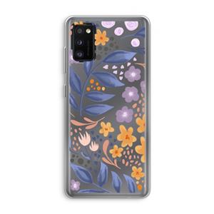 CaseCompany Flowers with blue leaves: Samsung Galaxy A41 Transparant Hoesje
