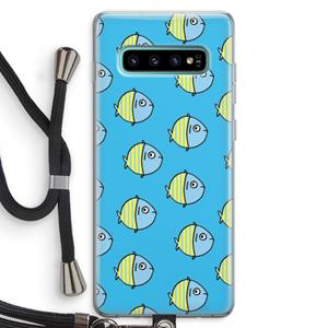 CaseCompany Visjes: Samsung Galaxy S10 Plus Transparant Hoesje met koord