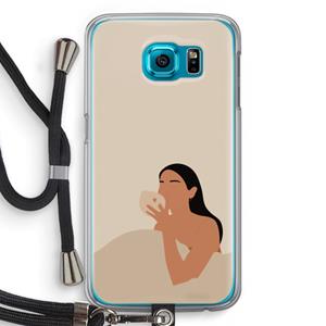 CaseCompany Fresh coffee: Samsung Galaxy S6 Transparant Hoesje met koord