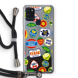 CaseCompany Fruitsticker: Samsung Galaxy A21s Transparant Hoesje met koord
